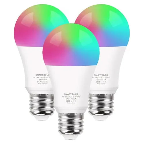 Bombilla Focos Rgb Inteligente Alexa Y Google + 3 Pack + App