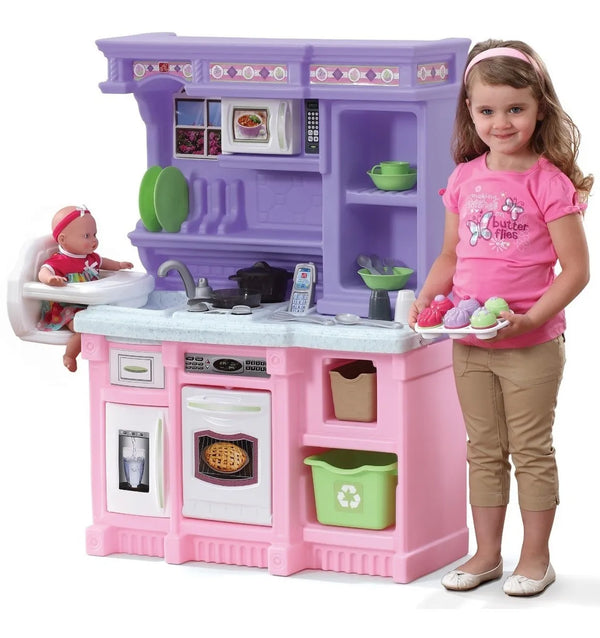 Cocinita Mini Chef color rosa y lila para niñas con accesorios