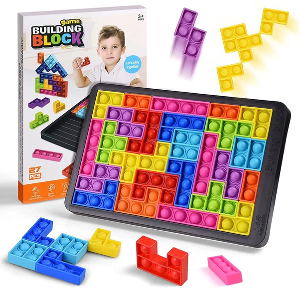 Juego Bloques De Construcción Popit Tetris Rompecabezas