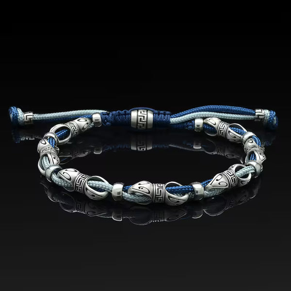 Pulsera náutica macramé de plata pura ley 925 para hombre